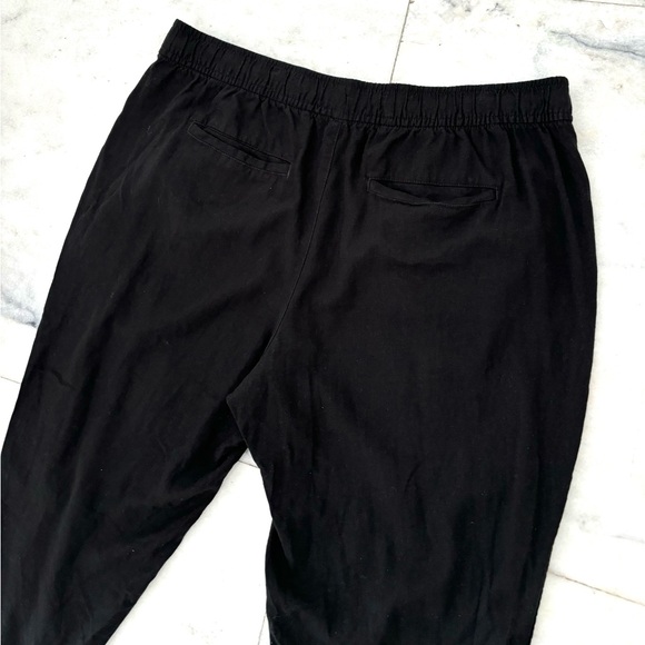 Old Navy High Rise Straight Taper Linen Pants Black Pull On Drawstring Womens 2X - Picture 8 of 12